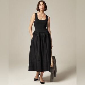 J Crew Drop Waist Mixy Dress Size XS in Black NWT